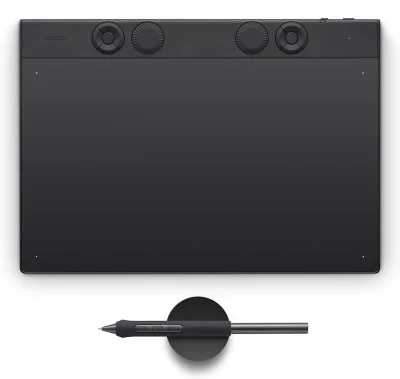 Tableta grafica WACOM Intuos Pro Medium, interfata Bluetooth, USB Type C, rezolutie 5080 lpi, stylus Wacom Pro Pen 3, negru