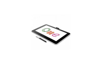 Tableta grafica WACOM One 13 touch pen display, interfata USB-C, display 13.3 inch, luminozitate 320 cd/m2, rezolutie optima 1920 x 1080 pixeli, rezolutie (Lines Per Inch) 2540 lpi, negru