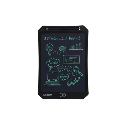 TABLETA LED SPACER pentru scris si desenat, interactiva, e-learning, 10 display, black, baterie CR2025 "SPTB-LED-10"