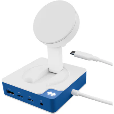 Targus HyperDrive® Flex 5 Port USB-C, ports 7.5W MagSafe Compatible Charger HDMI 4K60Hz USB-C 100W PD USB-C 5Gbps x 2 USB-A 5Gbps SD 104MB/s 3.5mm Audio Jack