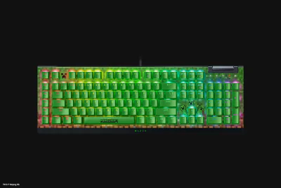 Tastatura mecanica gaming BlackWidow V4 X (Green Switch) - Minecraft Edition , layout US, taste ABS, layout US, cu 6 butoane customizabile, negru