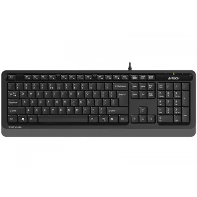 Tastatura A4TECH, cu fir, 104 taste format standard, USB, negru & gri