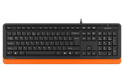 TASTATURA A4TECH, "Fstyler USB", cu fir, 104 taste format standard, USB, negru & portocaliu, "FK10 Orange"