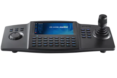 Tastatura de control Hikvision DS-1100KI(C) pentru camere speed dome, display  7" LCD, 4D joystick, suporata 32 utilizatori si 4000 echipamente, interfata retea 1 × 100M/1000M self-adaptive, 1 × RS-232, 1 × RS-485, 1 × USB 2.0 interface, dimensiuni 4