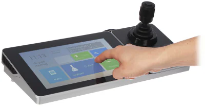 Tastatură de control PTZ de rețea HIKVISION DS-1600KI(B), joystick 4 axe, ecran 10,1 inch, PoE