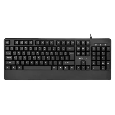TASTATURA DELUX, cu fir, 104 taste, format standard, USB, negru, "K6700U-BK"