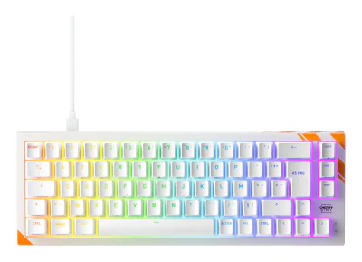 Tastatură Gaming CHERRY G8E-24200LACAFR-0, USB, switch Mechanical, 65%, RGB, Orange, White