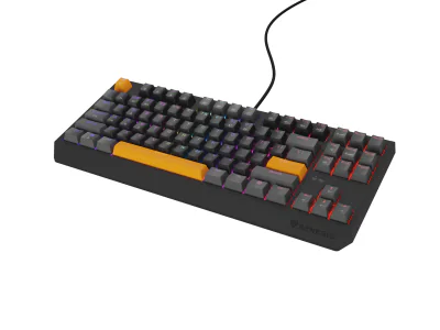 GENESIS Thor 230 TKL, Wired & Wireless, USB + RF Wireless + Bluetooth, Mechanical, QWERTY, RGB LED, Black, Grey, Orange
