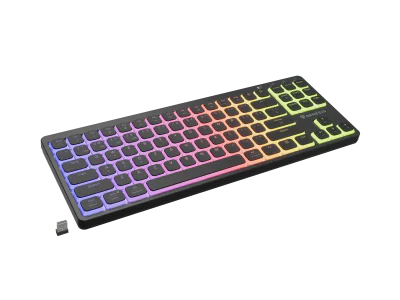 GENESIS Thor 430 TKL Wireless, Wired & Wireless, USB + RF Wireless + Bluetooth, Mechanical, QWERTY, RGB LED, Black
