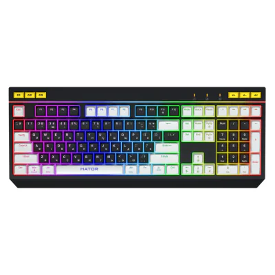HATOR Icefall, Wired, USB, Membrane, QWERTY, RGB LED, Black