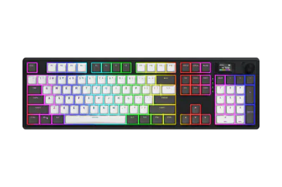HATOR Skyfall Pro Wireless 100, Wired & Wireless, USB + RF Wireless + Bluetooth, Mechanical, QWERTY, RGB LED, Black, Grey