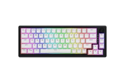 Tastatură Gaming HATOR Skyfall Wireless 65, USB și wireless 2.4 GHz și Bluetooth, switch HATOR Aurum Sterling, Bluetooth 5.3, RGB