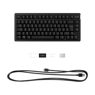 Tastatură Gaming HP HyperX Alloy Rise 75, comutatoare mecanice, format 75%, iluminare RGB, polling rate 8000 Hz, Black