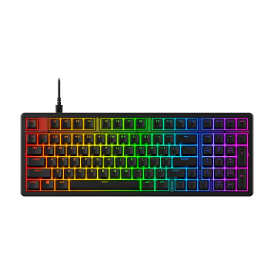 Tastatură Gaming HP HyperX Origins 2 1800, switch mecanic HyperX Red, iluminare RGB, cablu 1,8 m, polling rate 8000 Hz, Black