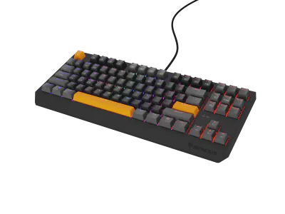 Tastatura gaming mecanica cu fir Genesis Thor 230 TKL, iluminare RGB, switch Linear, switch model Outemu Red, numar taste 87, 11 butoane multimedia, lungime cablu 1.6m, dimensiuni 363 x 155 x 39 mm, gri