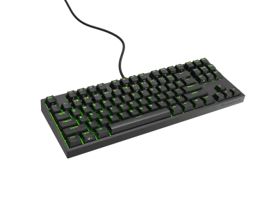 Tastatura gaming mecanica cu fir Genesis Thor 404 TKL, iluminare RGB, switch Linear, switch model Gateron Yellow Pro, numar taste 87, 11 butoane multimedia, lungime cablu 1.8m, dimensiuni 358 x 133 x 38 mm, negru