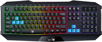 TASTATURA GENIUS gaming USB, multimedia, 104 taste + 10 taste multimedia, iluminare 7 culori, black, "Scorpion K215" "31310474100"