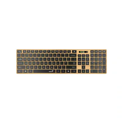 TASTATURA Genius "SlimStar 7250BT", wireless 2.4GHz+Bluetooth, 104 taste slim, tasta Copilot, lemn - negru, "31320004400" 4710268263005