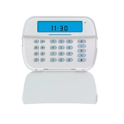 Tastatura LCD cu iconuri, cablata DSC NEO-ICN, 128 zone (radio si/sau cablate), Ecran albastru, Terminal programabil (intrare de zona sau PGM), 5 butoane cu functionalitate programabila, Taste pentru alarma foc (Fire), alarma medicala (Medical), pani