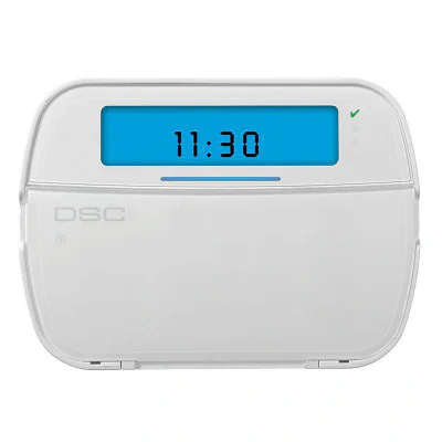 Tastatura LCD cu iconuri, cablata, DSC NEO-ICONRFP, 128 zone (radio si/sau cablate), Modul de emisie-receptie (transceiver) si cititor de proximitate incorporate, Ecran albastru, Terminal programabil (intrare de zona sau PGM), 5 butoane cu functional