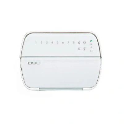 Tastatura LED DSC RFK 5508 modul receptor radio inclus, 8 zone afisate 5 taste programabile, 1 zona tastatura/1 iesire PGM, Compatibila cu centralele PC585 / 1616 / 1832 / 1864