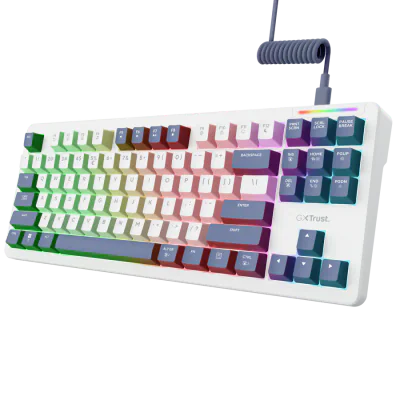 Tastatura mecanica cu fir Trust GXT 872 Xyra TKL, backlight, nr taste 87, alb