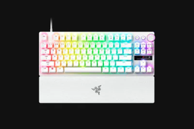 Tastatura mecanica Razer Huntsman V3 Pro Tenkeyless 2025 8K, iluminare Razer Chroma RGB, US layout, alb