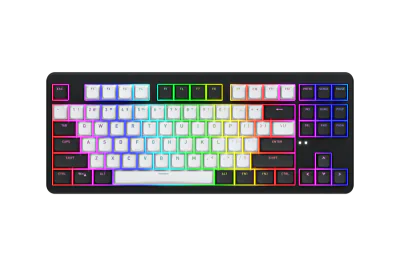 Tastatura mecanica wirelss Hator Rockfall 3 Mecha TKL conectivitate USB, pollingrate 1000Hz, iluminare RGB cu functia de a customiza fiecare tasta individual, tip switch HATOR Aurum Orange Linear rev.1.0, durata de viata switch 70M de clickuri, durat