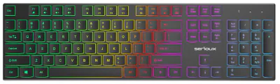 Tastatură office cu iluminare * Mod: USB cu fir * Număr tastă: 104 * Material: ABS * Culoare: Negru * Layout: SUA * Tip interfață: USB * Dimensiune: 438*126*26 mm * Compatibil cu Windows 2000/XP/Vista/Windows7/8/10/Mac
