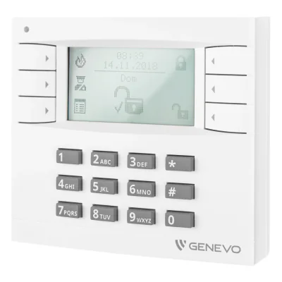 Tastatură pentru centrală de alarmă GENEVO PRIMA-LCD-WH-WH