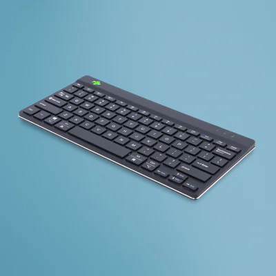 R-Go Tools Ergonomic keyboard R-Go Compact Break, compact keyboard with break software, QWERTY (US), Bluetooth, black, 75%, Wireless, Bluetooth, Scissor key switch, QWERTY, Black