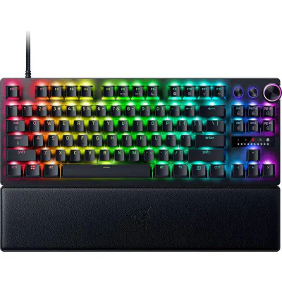 Tastatura Razer BlackWidow V4 Pro 75% ISO, wireless, bluetooth, cu fir, layout US, tip switch Razer™ Mechanical Switches Gen-3 (Tactile), iluminare Razer Chroma™ RGB, conectivitate wireless (2.4 GHz), bluetooth 5.1, sau Type-C, include wrist-rest mag