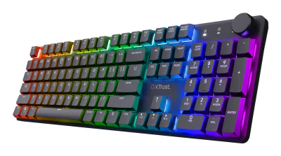 Tastatura gaming mecanica Trust GXT 868 Torix Premium wireless, 104 taste, 12 taste multimedia programabile, negru