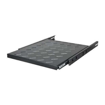 Tava de sustinere mobila pentru echipamente mai mici de 19" cum ar fi echipamente CCTV, CATV, networking sau tastaturi in rack-uri ASYTECH de podea cu adancimea de 600mm, confectionat din tabla de otel laminat la rece, fosfatata, vopsita in camp elec