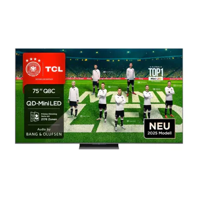 TCL 75Q8C, 190.5 cm (75"), 3840 x 2160 pixels, LCD, Smart TV, Wi-Fi, Black