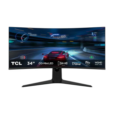 TCL R83 34R83Q, 94 cm (37"), 3440 x 1440 pixels, UltraWide Quad HD, LED, 1 ms, Black, White