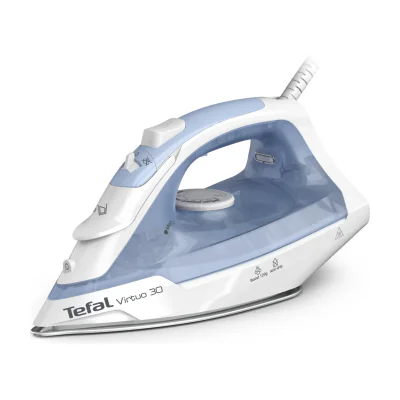 Tefal Virtuo 30 FV2C41E0, Dry & Steam iron, Ceramic soleplate, 1.9 m, 120 g/min, Blue, White, 27 g/min