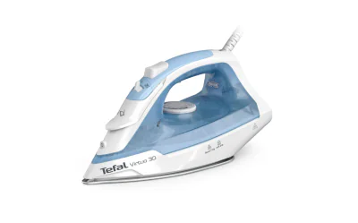 Tefal Virtuo 30 FV2C41E0. Type: Dry & Steam iron, Soleplate type: Ceramic soleplate, Cord length: 1.9 m. Iron power: 2000 W. Width: 134 mm, Depth: 306 mm, Height: 178 mm. Package width: 134 mm, Package depth: 178 mm, Package height: 306 mm. Products 