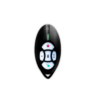 Telecomandă cu 5 butoane • rezistență la apă • design elegant și durabil • afișare stare sistem • butoane cu iluminare de fundal • indicații sonore • GFSK wireless bidirecțional cu salt de frecvență și criptare • o baterie 3V litiu (CR2032). autonomi