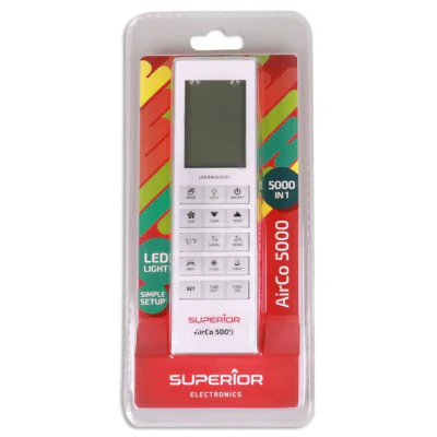 TELECOMANDA UNIVERSALA Superior, compatibila cu majoritatea modelelor de aer conditionat aflate pe piata, display, bateriile (2 x AAA) nu sunt incluse, alb "SUPCU003"