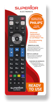 TELECOMANDA UNIVERSALA Superior, compatibila televizoare PHILIPS, bateriile (2 x AAA) nu sunt incluse, negru "SUPTRB010"