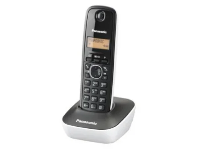 Telefon DECT alb/negru, KX-TG1611FXW, Panasonic, "KX-TG1611FXW"