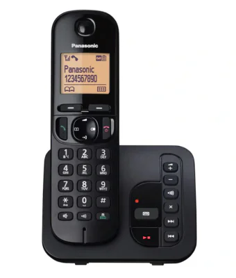 Telefon DECT, negru, 1,6" LCD display, loudspeaker CLIP, display with backlight, phonebook capacity 50 numbers, speed dial, keypad lock, wallmountable, "KX-TGC220FXB"