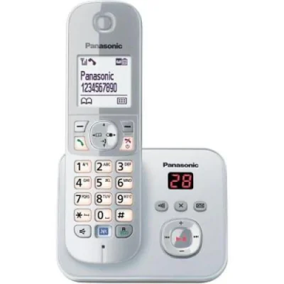 Telefon Panasonic DECT, KX-TG6821GS, robot telefonic, caller ID, argintiu, "KX-TG6821GS"