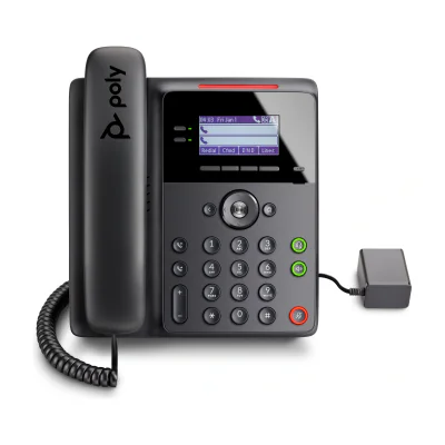HP Poly Edge B10 IP Phone with Power Supply PRC, IP Phone, Black, Wired handset, Desk/Wall, 2 lines, LCD