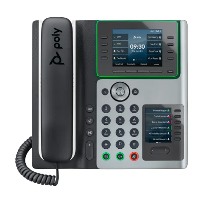 HP Poly Edge E450 IP Phone and PoE-enabled, IP Phone, Black, Wired handset, 8 lines, IPS, 8.89 cm (3.5")