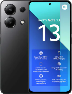 Telefon XIAOMI Note 13, Hybrid SIM, 8 GB RAM, 256 GB, 4G, Negru