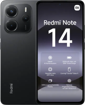 Telefon XIAOMI Note 14, Hybrid SIM, 6 GB RAM, 128 GB, 4G, Negru