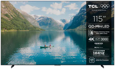 Televizor Smart TCL 115C7K, 115 inch, 4K Ultra HD 3840 x 2160, QD-Mini LED, 120 Hz, 5,7 ms