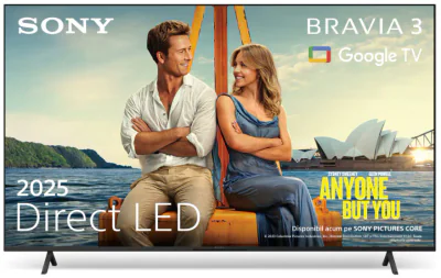 Televizor Sony BRAVIA 3 LED 55S35, 139 cm, Smart Google TV, 4K Ultra HD, Clasa F